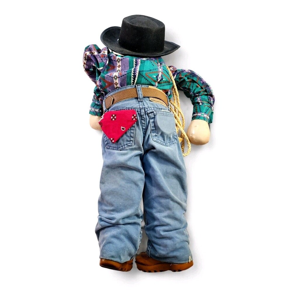 Vintage Time Out Western Cowboy Doll  30" Hide And Go Seek Doll